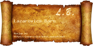 Lazarovics Bars névjegykártya